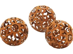 Kobolo Gartenkugel KALURA Rostoptik 3er Set Durchmesser 12 cm