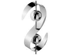 Clearance Kobolo Gartenstecker Dekostecker WAVE aus Edelstahl Silber H140 cm