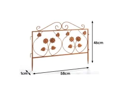 Outlet Kobolo Gartenstecker LEAVES 2 Stück Zaun Zaunfeld Rostoptik
