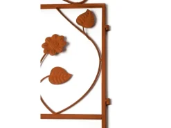 Outlet Kobolo Gartenstecker LEAVES 2 Stück Zaun Zaunfeld Rostoptik