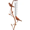 Kobolo Gartenstecker RUSTY BIRDS in Rostoptik mit Niederschlagsmesser
