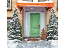 New Kobolo Kerzenhalter Teelichthalter Laterne CHRISTMAS aus Metall Rostoptik XL