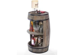 Kobolo Weinregal Bar Spirituosenschrank Anrichte Barregal FASS Braun 48x81 cm