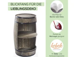Kobolo Weinregal Bar Spirituosenschrank Anrichte Barregal FASS Braun 48x81 cm