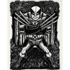 Komar Wandbild Marvel Wolverine Lino-Cut 30 cm x 40 cm Schwarz-Weiß