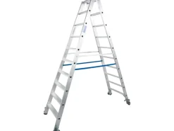 New Krause Doppelleiter Stabilo 2 x 10 Stufen Fahrbar 235 cm x 82 cm x 197 cm