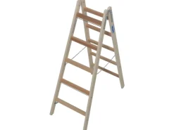 Krause Holz-Doppelleiter Stabilo 2 x 5 Sprossen Braun