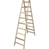 Hot Krause Stabilo Sprossen-Doppel-Leiter Holz 2 x 9 Sprossen