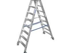 Discount Krause Stabilo Stufen-Doppel-Leiter fahrbar 2 x 8 Stufen