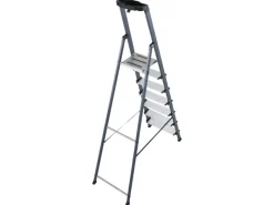 Hot Krause Stehleiter Securo 7 Stufen Eloxiert 210 cm x 53 cm x 128 cm