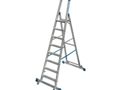 Outlet Krause Stehleiter Stabilo mit Traversen Fahrbar 8 Stufen 250 cm x 98 cm x 160 cm