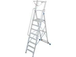 Outlet Krause Stehleiter Stabilo mit Großer Plattform und Sicherheitskette 8 Stufen