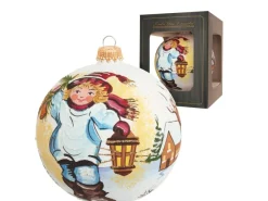 Discount Krebs Glas Lauscha Weihnachtskugel Junge mit Laterne Mehrfarbig 10cm