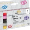Hot KREUL Textil Marker Glitter medium 5er Set