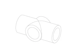 Kreuzstück Durchgehend 90° für Stahlrohr Ø 2,7 cm