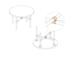Kreuzstück Vorgesetzt 90° für Stahlrohr Ø 2,7 cm