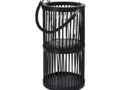 Clearance Laterne Bambus Ø 16 cm x 30 cm Schwarz