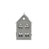 Laterne Haus Graubraun Metall 9 x 8 x 12 cm