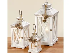 Laterne Stine ca. 33 x 15 x 15 cm Weiß