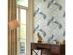 Clearance Laura Ashley Vliestapete Belvedere Midnight 10,05 x 0,52 m Blau