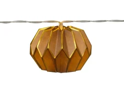 Best LED-Lichterkette Papierblumen 10 LEDs Warmweiß Transparentes Kabel 1,55 m Braun