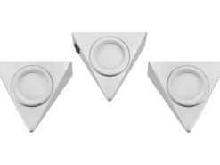 LED-Unterbauleuchte Dreieck 3er-Set Silber 3 W EEK: G