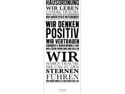 Discount Pro Art Leinwandbild Hausordnung I 27 cm x 77 cm