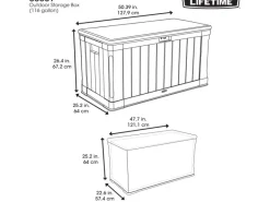 Sale Lifetime Gartenbox 128 cm x 64 cm x 67 cm Dunkelbraun