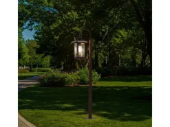 Lindby Außenleuchte Laterne Zayn 10036409 Retro Vintage Antik in Braun aus Aluminium 1-flammig E27