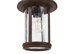 Lindby Außenleuchte Laterne Zayn 10036409 Retro Vintage Antik in Braun aus Aluminium 1-flammig E27