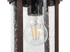 Lindby Außenleuchte Laterne Zayn 10036409 Retro Vintage Antik in Braun aus Aluminium 1-flammig E27