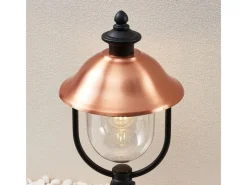 Outlet Lindby Außenleuchte Laterne Clint 9630100 Spritzwassergeschützt Retro Vintage Antik in Kupfer aus Aluminium 1-flammig E27