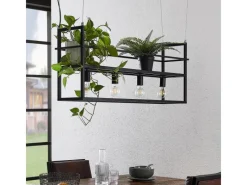 Lindby Pendelleuchte Grisela 9626896 Modern in Schwarz aus Metall 4-flammig E27 Wohnzimmerleuchte