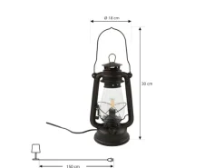 Online Lindby Tischlampe Laterne Raisa 9624812 Retro Vintage Antik in Braun aus Metall 1-flammig E14 Wohnzimmerleuchte