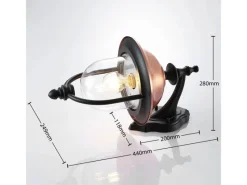 Lindby Wandleuchte Außen Laterne Clint 9630098 Spritzwassergeschützt Retro Vintage Antik in Kupfer aus Aluminium 1-flammig E27
