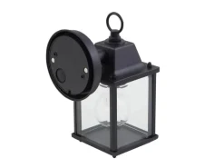 Lindby Wandleuchte Außen Laterne Rurik 10025848 Spritzwassergeschützt Landhaus Vintage Rustikal in Schwarz aus Aluminium 1-flammig E27