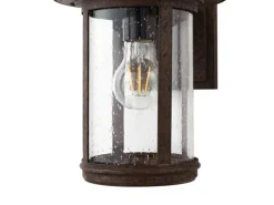 Lindby Wandleuchte Außen Laterne Zayn 10036407 Retro Vintage Antik in Braun aus Aluminium 1-flammig E27