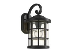 Lindby Wandleuchte Außen Laterne Ankea 9624761 Retro Vintage Antik in Schwarz 1-flammig E27