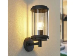 Online Lindby Wandleuchte Außen Laterne Ojali 9926007 Spritzwassergeschützt Modern in Schwarz aus Aluminium 1-flammig E27