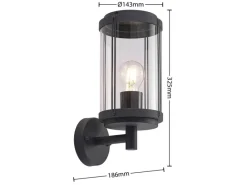 Online Lindby Wandleuchte Außen Laterne Ojali 9926007 Spritzwassergeschützt Modern in Schwarz aus Aluminium 1-flammig E27