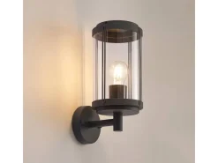 Online Lindby Wandleuchte Außen Laterne Ojali 9926007 Spritzwassergeschützt Modern in Schwarz aus Aluminium 1-flammig E27