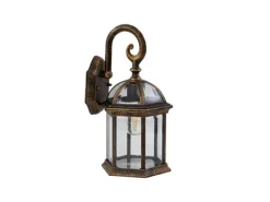 Hot Lindby Wandleuchte Außen Laterne Adelisa 10025849 Spritzwassergeschützt Landhaus Vintage Rustikal in Bronze aus Aluminium 1-flammig E27