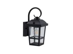 Lindby Wandleuchte Außen Laterne Eloane 10025926 Spritzwassergeschützt Modern in Schwarz aus Edelstahl 1-flammig E27