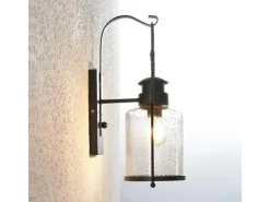Hot Lindby Wandleuchte Wandlampe Innen Laterne Rozalie 9624813 Retro Vintage Antik in Schwarz aus Metall 1-flammig E27 Flurleuchte