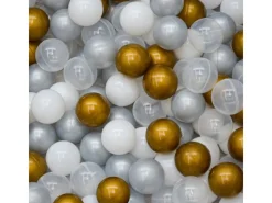 LittleTom Bällebadbälle Ø 5.5 cm 200 Stück Gold Grau Weiß Transparent