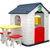LittleTom Garten-Kinderspielhaus mit Tisch und zwei Stühlen