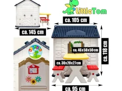 LittleTom Garten-Kinderspielhaus mit Tisch und zwei Stühlen