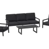 Lounge-Gruppe Springtown 4-teilig Aluminium Schwarz-Dunkelgrau