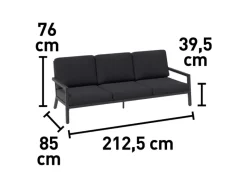 Lounge-Gruppe Springtown 4-teilig Aluminium Schwarz-Dunkelgrau