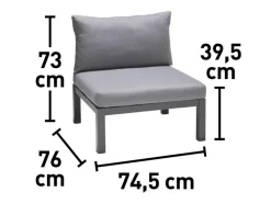 Outlet Lounge-Sessel Bonlee aus Aluminium Grau